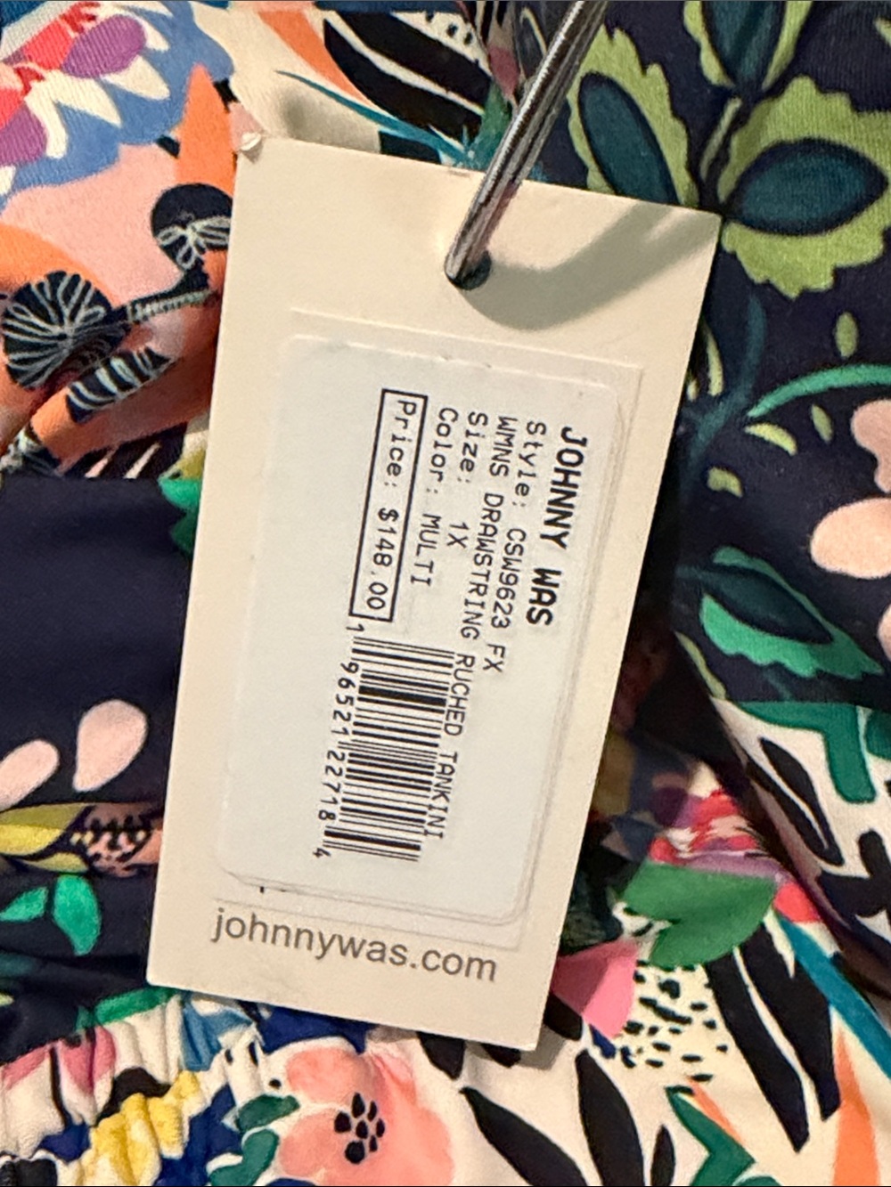 NWT Johnny Was Drawstring Ruched Tankini - Picture 8 of 9